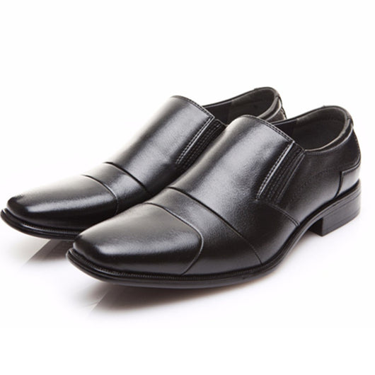Zapatos de Cuero Estilo Europeo con Punta Cuadrada y Suela Elástica para Hombre - Image 8