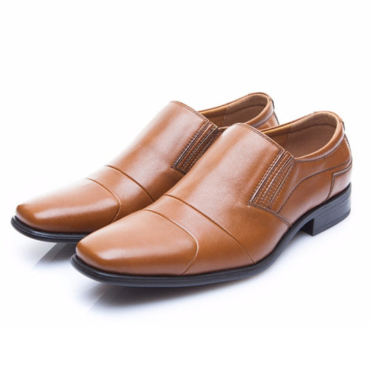Zapatos de Cuero Estilo Europeo con Punta Cuadrada y Suela Elástica para Hombre - Image 2