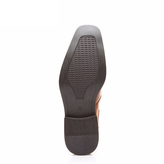 Zapatos de Cuero Estilo Europeo con Punta Cuadrada y Suela Elástica para Hombre - Image 5