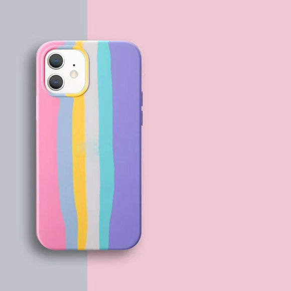 Funda iPhone 11 Arcoíris con Líquido Fluido - Protección y Estilo