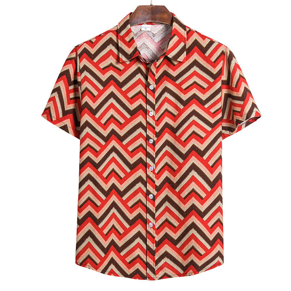 Camisa Holgada de Manga Corta para Hombre