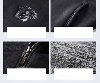Cardigan Hoodie de Terciopelo para Hombre - Abrigo Cálido con Forro Polar - Image 6