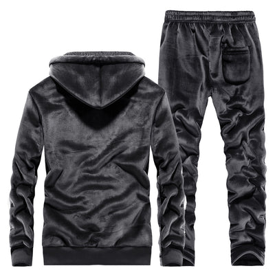 Cardigan Hoodie de Terciopelo para Hombre - Abrigo Cálido con Forro Polar