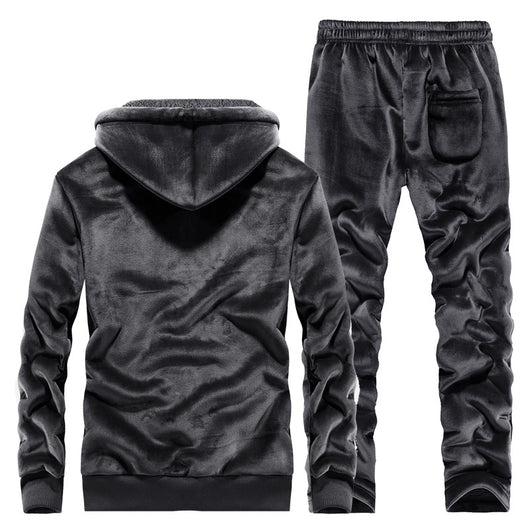 Cardigan Hoodie de Terciopelo para Hombre - Abrigo Cálido con Forro Polar