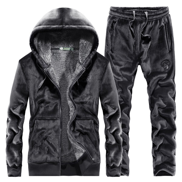 Cardigan Hoodie de Terciopelo para Hombre - Abrigo Cálido con Forro Polar