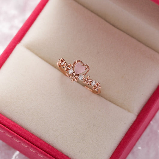 Anillo Flor de Cristal Diamante con Circonita Micro Incrustada - Diseño Abierto Ajustable - Image 6