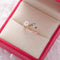 Sparkling Diamond Crystal Zircon Flower Ring Micro Inlaid Sweet Wild Love Flower Open Ring Bracelet E 1PCS
