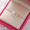Sparkling Diamond Crystal Zircon Flower Ring Micro Inlaid Sweet Wild Love Flower Open Ring Bracelet D 1PCS