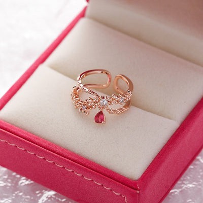 Anillo Flor de Cristal Diamante con Circonita Micro Incrustada - Diseño Abierto Ajustable - Image 14