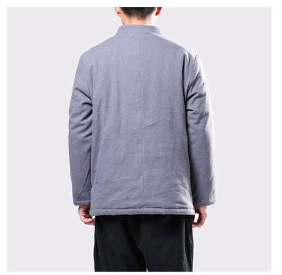 Chaqueta Acolchada Tang Estilo Chino con Botones de Disco en Lino para Jóvenes - Image 7