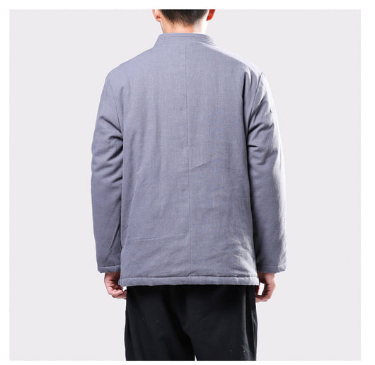 Chaqueta Acolchada Tang Estilo Chino con Botones de Disco en Lino para Jóvenes - Image 7