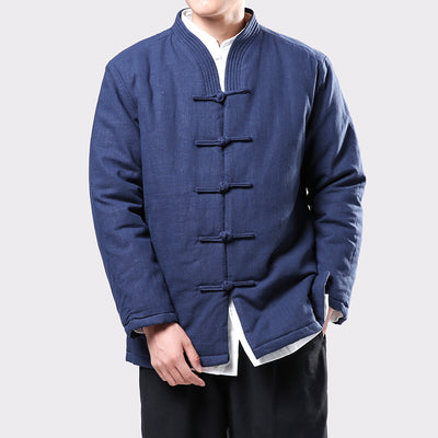 Chaqueta Acolchada Tang Estilo Chino con Botones de Disco en Lino para Jóvenes - Image 8