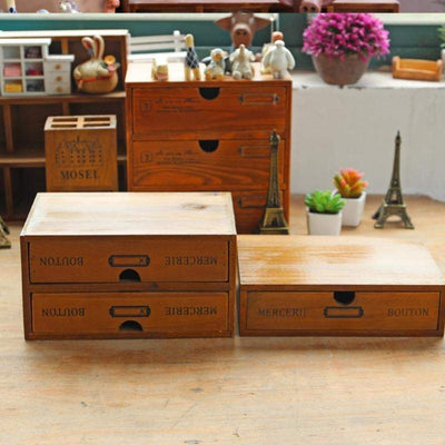 Organizador de Escritorio de Madera con Cajones - Base Elevada de Doble Nivel - Image 8