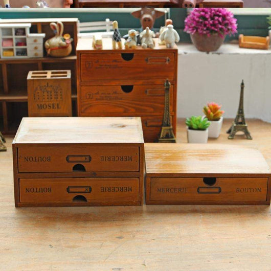 Organizador de Escritorio de Madera con Cajones - Base Elevada de Doble Nivel - Image 8