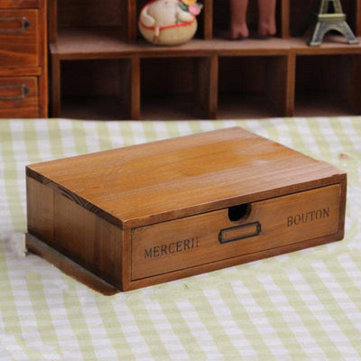 Organizador de Escritorio de Madera con Cajones - Base Elevada de Doble Nivel