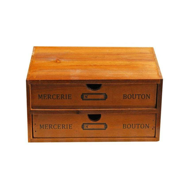 Organizador de Escritorio de Madera con Cajones - Base Elevada de Doble Nivel