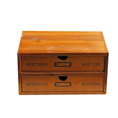 Organizador de Escritorio de Madera con Cajones - Base Elevada de Doble Nivel - Image 2