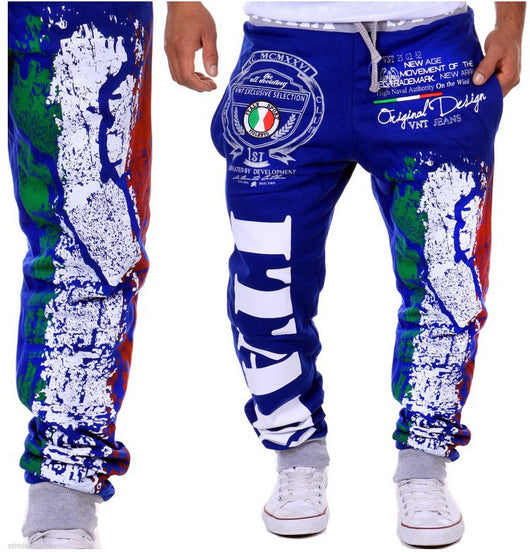 Pantalones Deportivos Casuales con Estampa Bandera Italiana para Hombre - Image 3