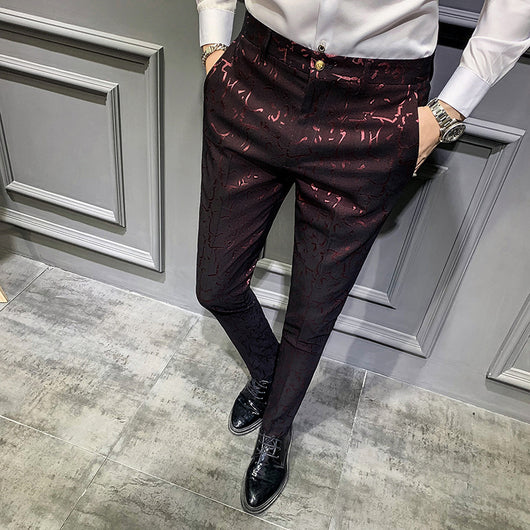 Pantalones Slim Fit Estilo Coreano con Textura Jacquard para Hombre - Image 9