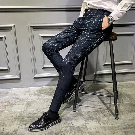 Pantalones Slim Fit Estilo Coreano con Textura Jacquard para Hombre - Image 11