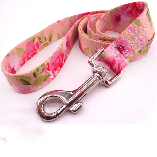 Correa para Mascotas Estilo Pastoral con Estampado Floral Rosa - Image 5