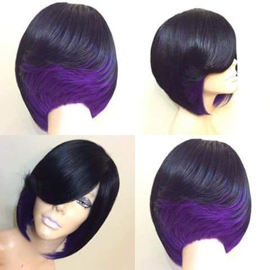 Peluca Corta Liso Cabello Natural Seda Temperatura Alta Estilo Europeo Americano - Image 2