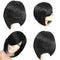 Peluca Corta Liso Cabello Natural Seda Temperatura Alta Estilo Europeo Americano