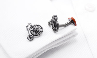 Gemelos Retro Bicicleta para Hombre - Puños Franceses Personalizables Negocios - Image 3