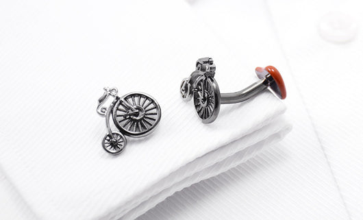 Gemelos Retro Bicicleta para Hombre - Puños Franceses Personalizables Negocios - Image 3