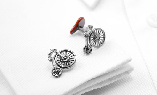 Gemelos Retro Bicicleta para Hombre - Puños Franceses Personalizables Negocios - Image 4