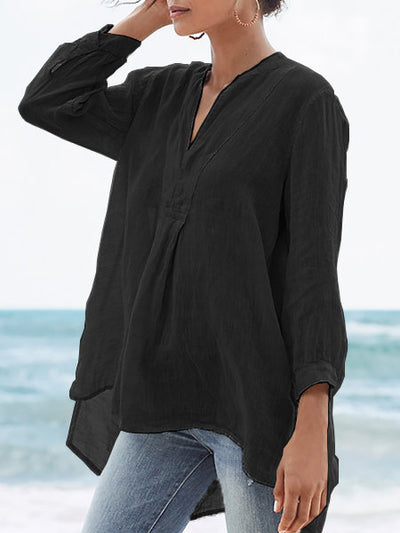 Camisa Asimétrica de Arena - Corta al Frente y Larga Atrás - Image 7