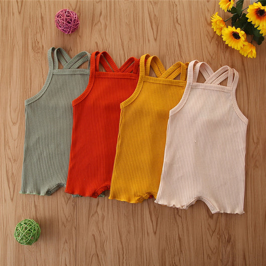 Enterizo de Verano para Bebé - Algodón Fruncido Casual con Tirantes - Image 7