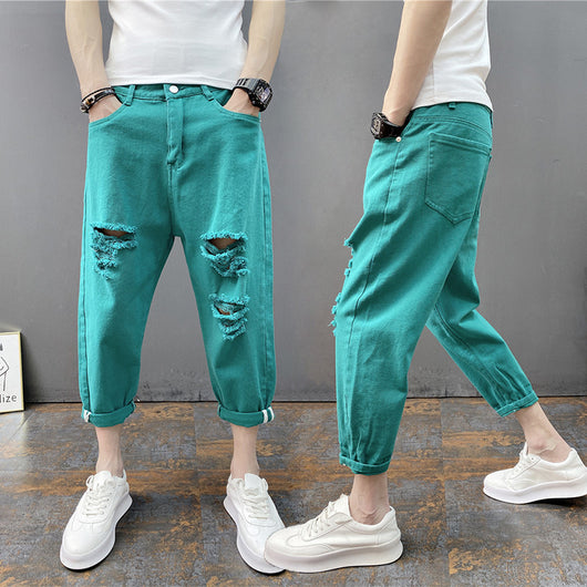 Pantalones Vaqueros Holgados para Hombre con Roturas en los Tobillos - Image 7