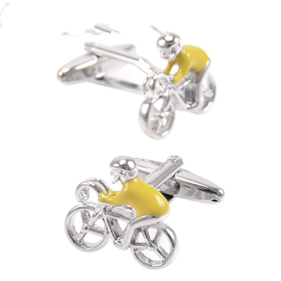 Gemelos Ciclismo Camisa Francesa Atleta Amarillo