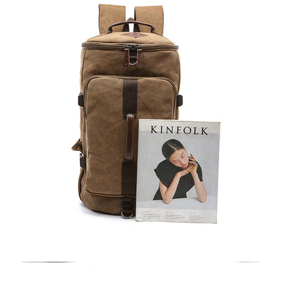 Mochila de Viaje Estilo Europeo Vertical Cuadrada - Bolsa Canvas Grande Escolar - Image 15