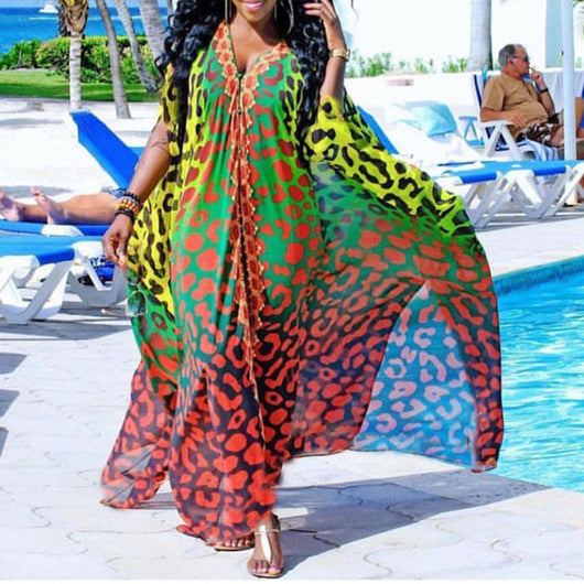 Vestido Elegante de Gasa con Escote en V - Image 6