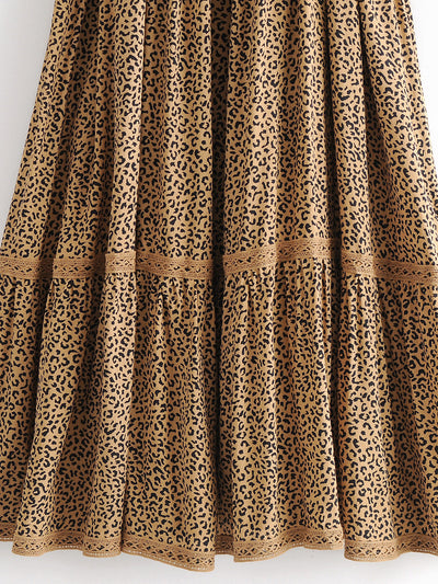 Vestido Estampado Leopardo con Detalles de Encaje - Image 10
