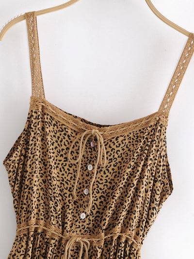 Vestido Estampado Leopardo con Detalles de Encaje - Image 7