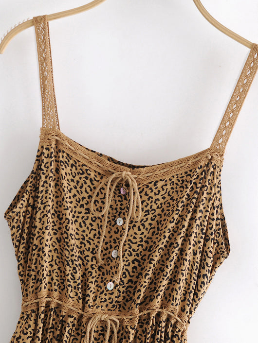 Vestido Estampado Leopardo con Detalles de Encaje - Image 7