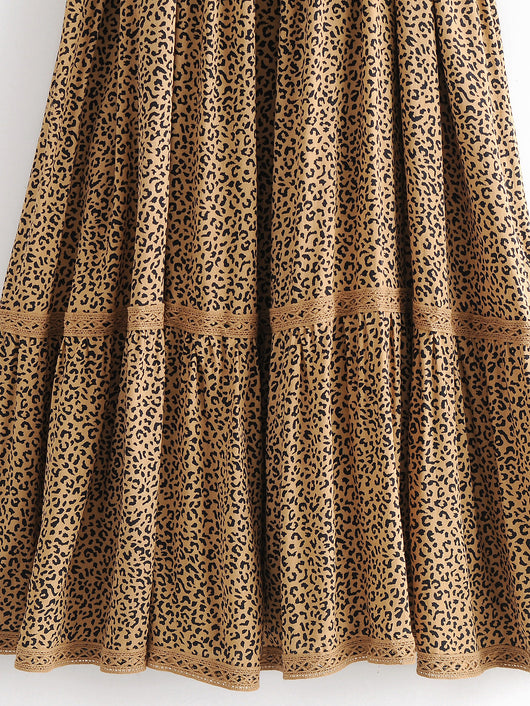 Vestido Estampado Leopardo con Detalles de Encaje - Image 4