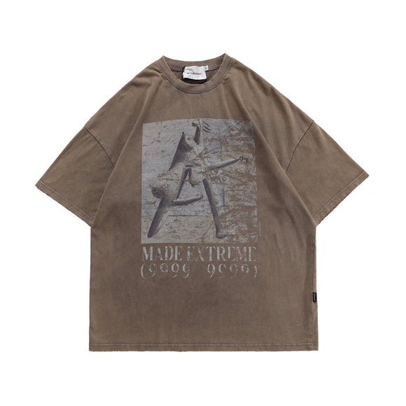 Camiseta Oversized Retro Hip-Hop para Hombre - Estilo Street Urbano
