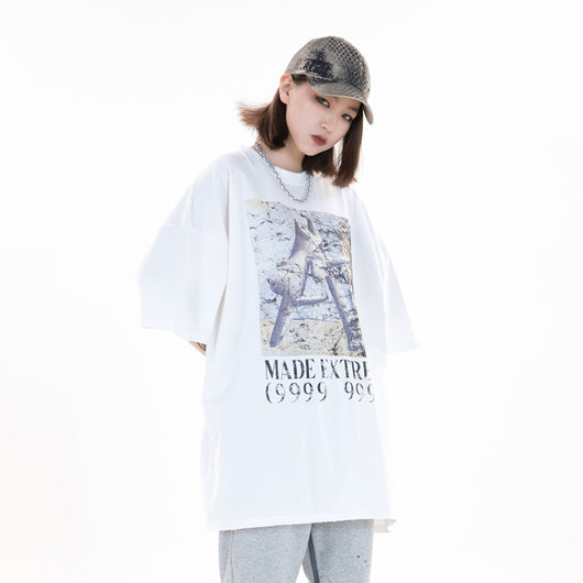 Camiseta Oversized Retro Hip-Hop para Hombre - Estilo Street Urbano - Image 6
