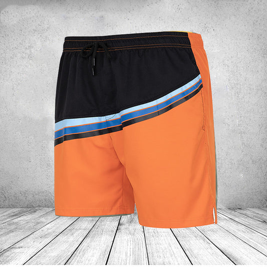 Shorts de Playa Hombre Rayas Casual Diseño Patchwork