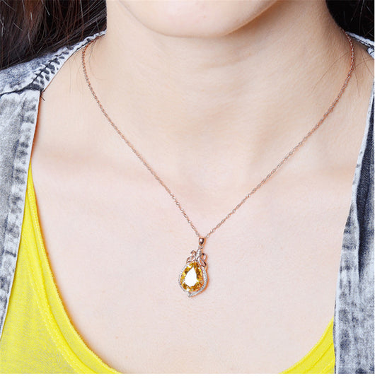 Colgante de Cuarzo Citrino Imitación - Piedra Natural Amarilla - Image 5