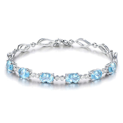 Pulsera de Zafiro Azul Cristal - Joya Minimalista Lujo para Parejas - Image 7