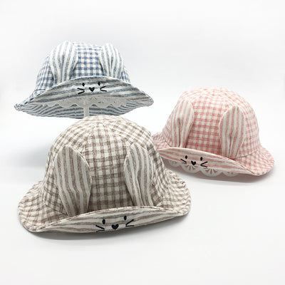 Gorro Pescador Bebé con Orejas - Protección Solar Diseño Cuadrícula Fina - Image 6