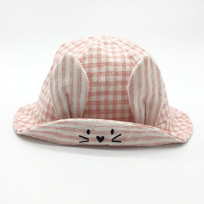 Gorro Pescador Bebé con Orejas - Protección Solar Diseño Cuadrícula Fina - Image 4