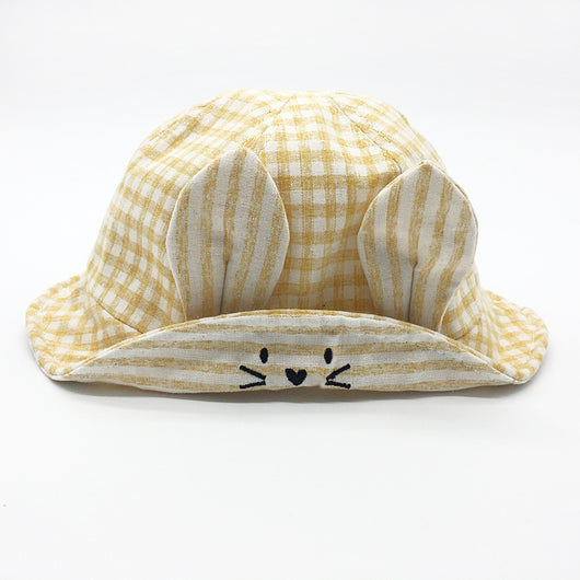 Gorro Pescador Bebé con Orejas - Protección Solar Diseño Cuadrícula Fina - Image 5