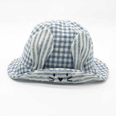 Gorro Pescador Bebé con Orejas - Protección Solar Diseño Cuadrícula Fina - Image 3