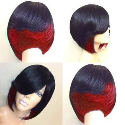 Peluca Corta Liso Cabello Natural Seda Temperatura Alta Estilo Europeo Americano - Image 5